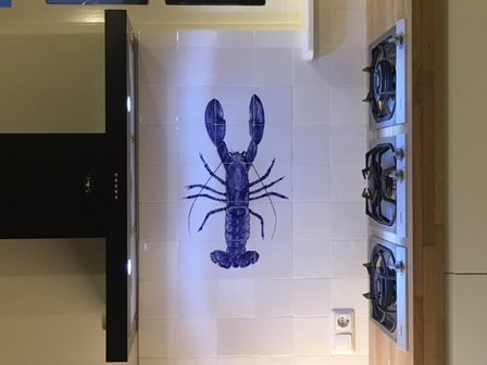 Tegeltableau Kreeft - Lobster in de keuken