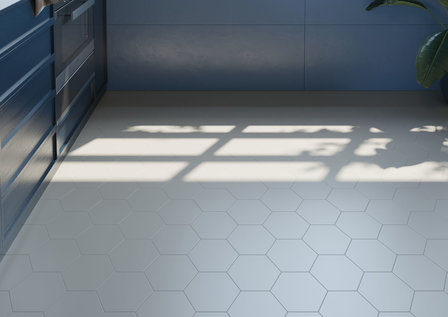 Hexagon Timeless White mat 15x17 - vloer