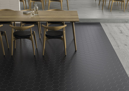 Hexagon Timeless Black mat 15x17 - vloer