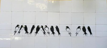 Zwaluwen zwart wit