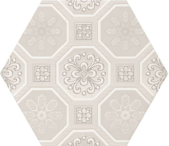 Hexagon decor wandtegel Vodevil Decor Ivory 17,5x17,5 cm
