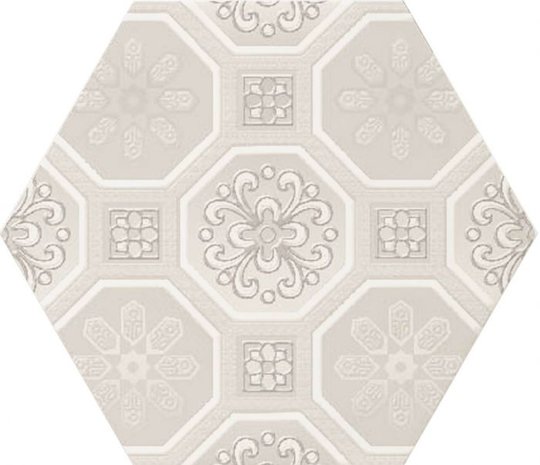 Hexagon decor wandtegel Vodevil Decor Ivory 17,5x17,5 cm
