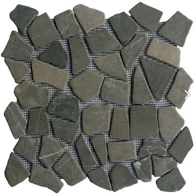 Vloertegel Grey marmer scherven getrommeld mixed maten